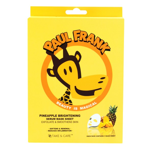 Paul Frank, TAKE & CARE,Paul Frank  Pineapple Brightening Serum Mask Sheet,แผ่นมาส์ก,พอล แฟรงก์ มาส์กหน้า,paul frank beauty,เทค แอนด์ แคร์